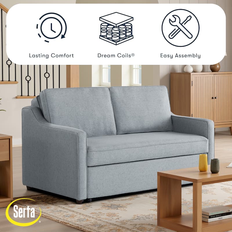 Serta Carey Convertible Sofa in Chenille Fabric