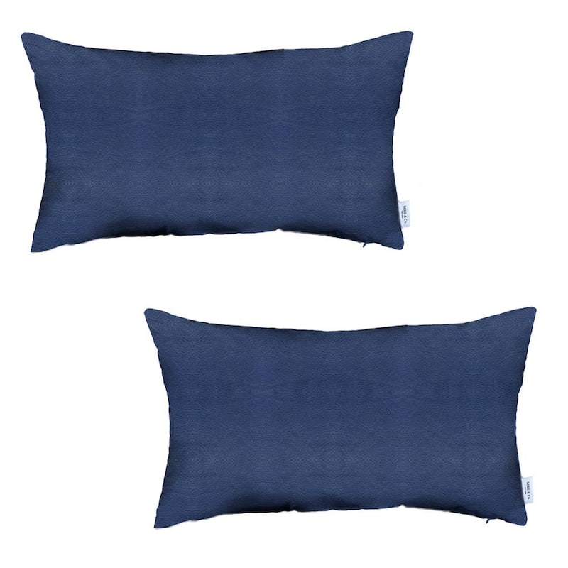 Decorative Vegan Faux Leather Throw Pillows Set of 2