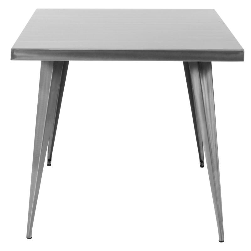 Austin Industrial Dining Table in Brushed Silver