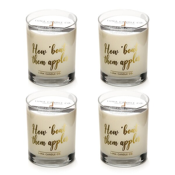 Strong Scented Apple Cinnamon Candle, Soy Wax, Long Burn (4 Pack)