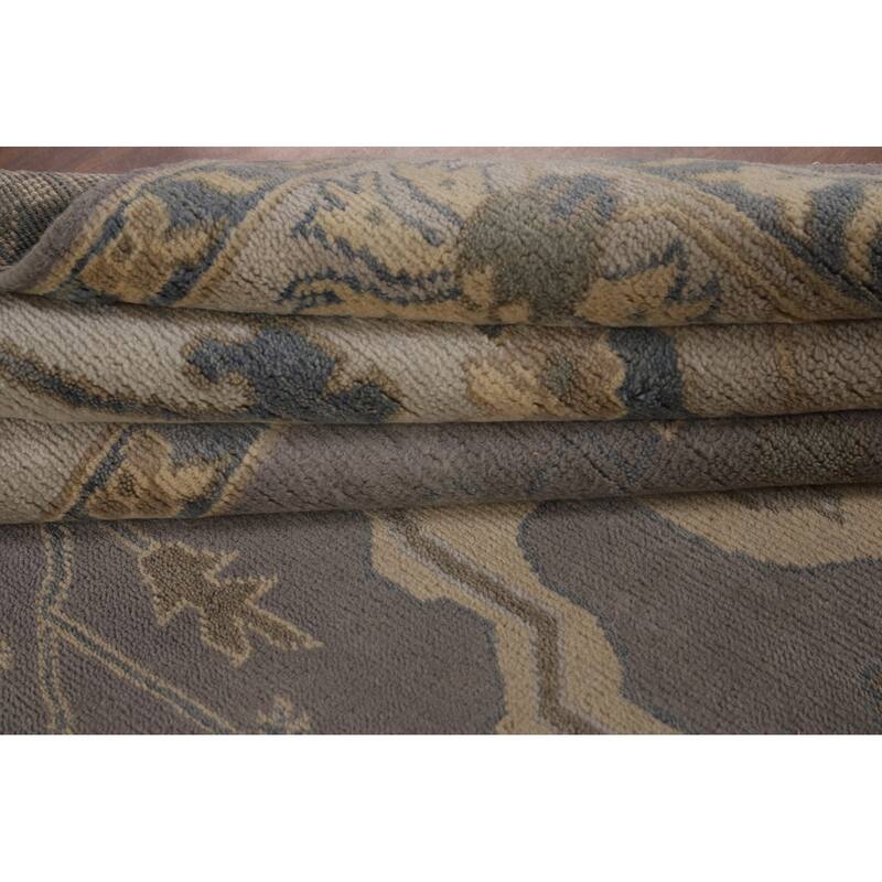 Gray Oushak Indian Large Area Rug Handmade Wool Carpet - 9'11"x 13'9"
