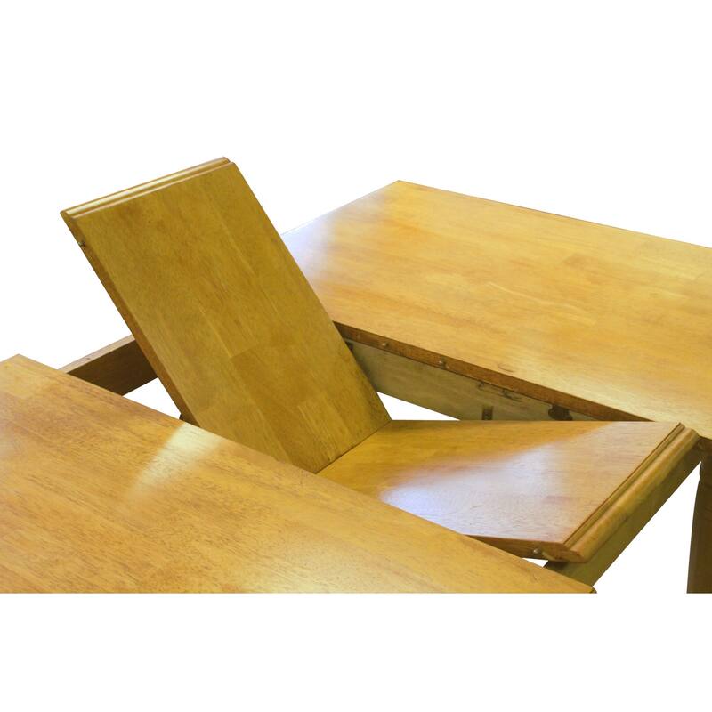 Extendable Dining Set 5 Pc - 48"-60" Table, Retro Arrowback Chairs, Light Oak Wood, Seats 4-6