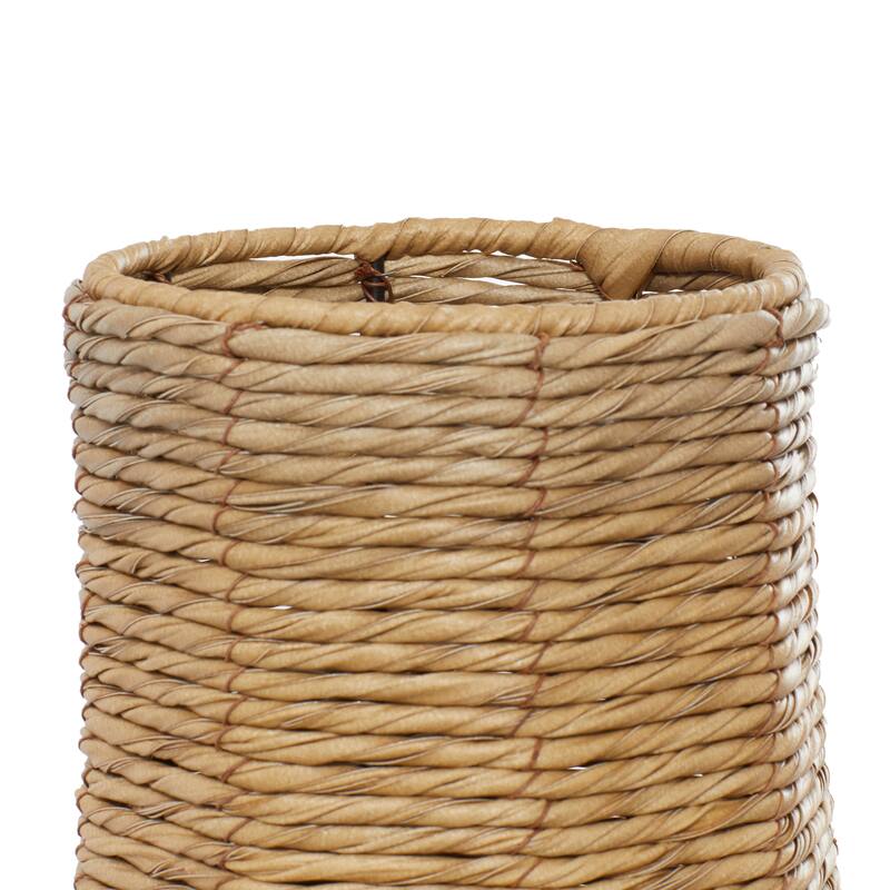 Natural Brown Open Weave Seagrass Bohemian Vase Collection