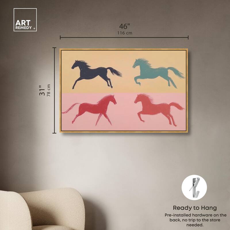 Galloping Quartet Canvas by Art Remedy