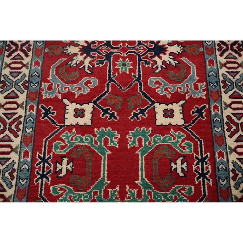 Hand Knotted Oriental 100% Wool Carpet Traditional Geometric Red Heriz (serapi) Runner Rug - 15' 10'' X 3' 0''