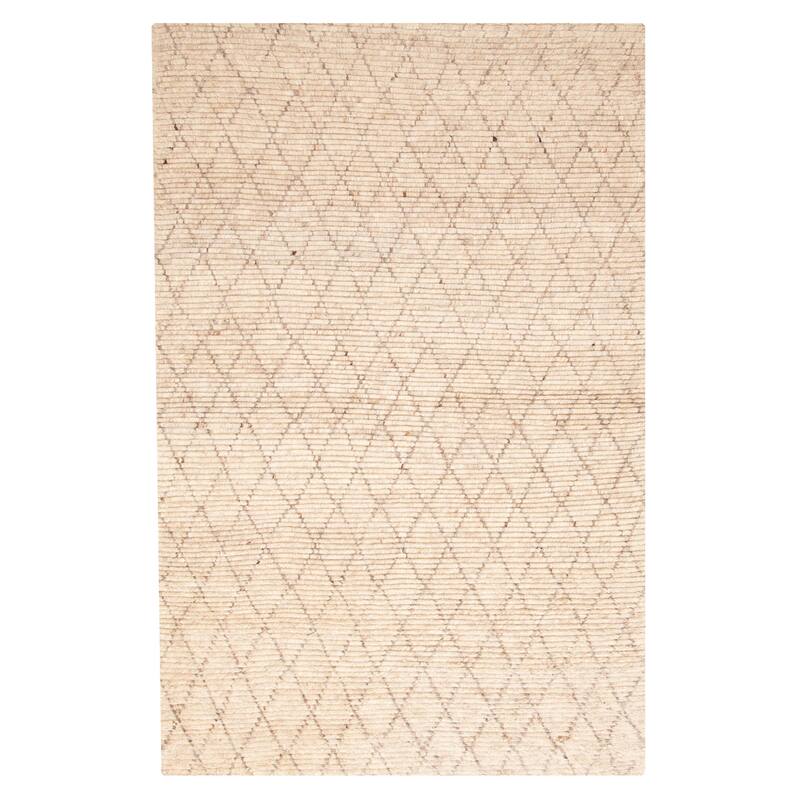 ECARPETGALLERY Hand-knotted Tangier Beige Wool Rug - 5'4 x 8'0