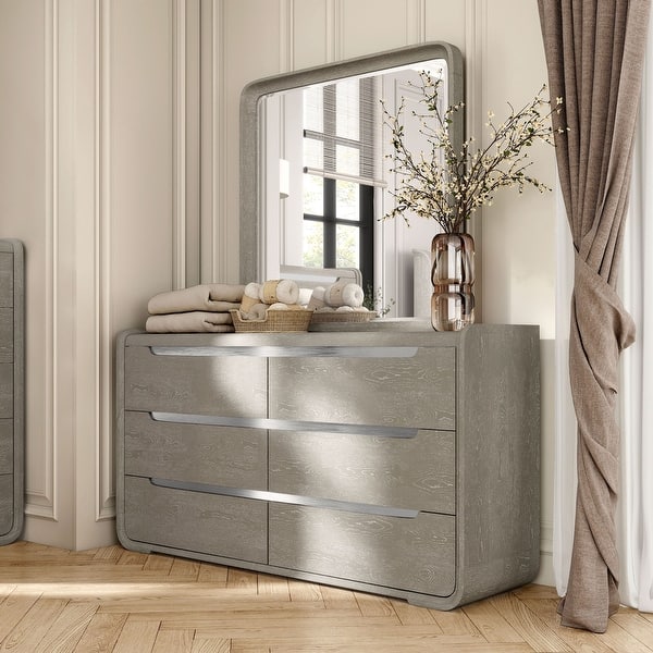 modern dresser sale Rosenell 8 Drawer Dresser Color: Black Oak Veneer