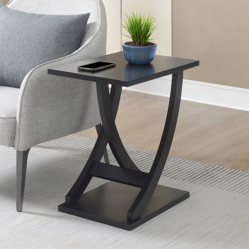 Convenience Concepts Newport Criss-Cross Chairside End Table - Black