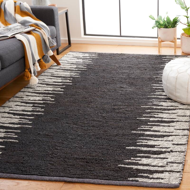 SAFAVIEH Handmade Natural Fiber Eliette Boho Jute & Wool - 6' x 9' - Black/Beige - Rectangle