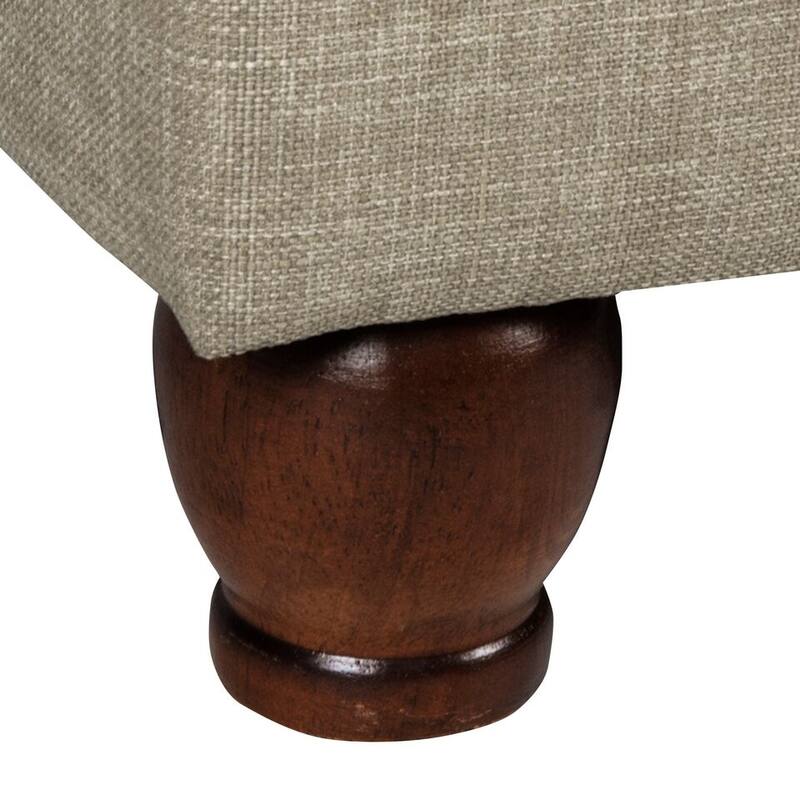 Porch & Den Hillhurst Medium Tan Linen Storage Ottoman