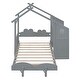 preview thumbnail 12 of 16, Twin Platform Bed with Windmill, Flower Decor & Desk - House Bed Style