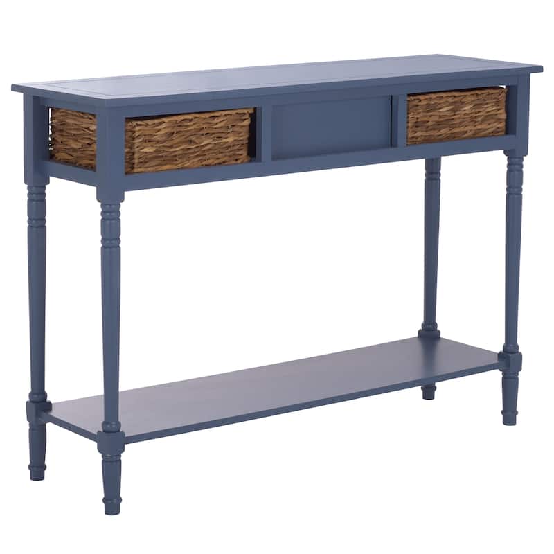 SAFAVIEH Evalena Distressed Black Console Storage Table - 44.5" x 13.4" x 31.5" - 45"W x 13"D x 32"H