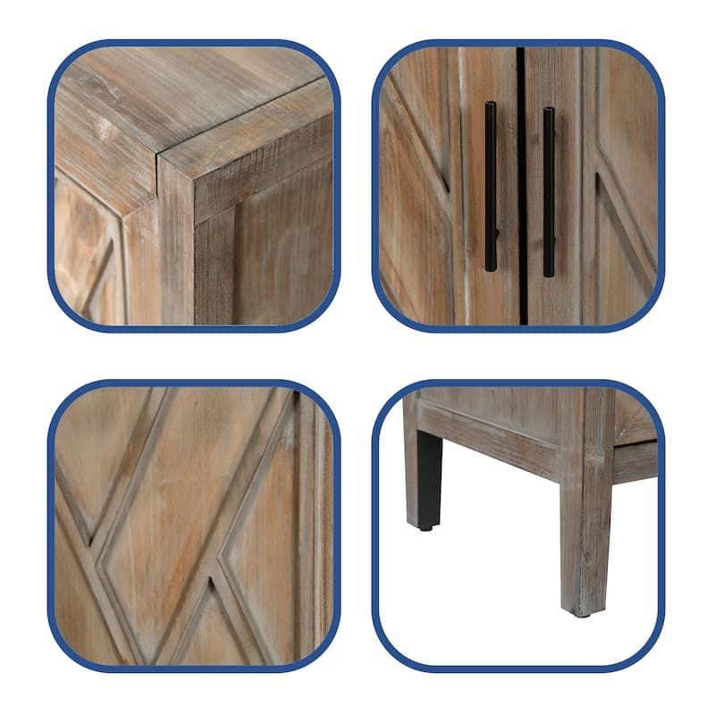 4 Door Wooden Twill Sideboard