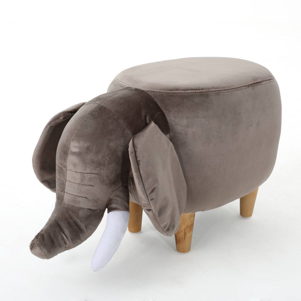 Rosie Velvet Elephant Ottoman by Christopher Knight Home