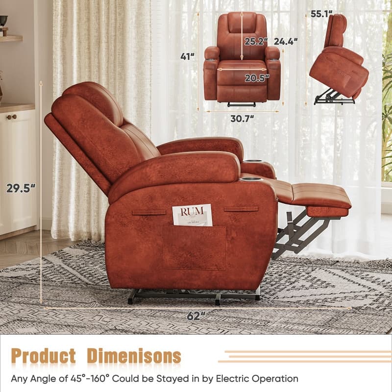 Homall Faux Leather Power Lift Recliner Chair with Massage