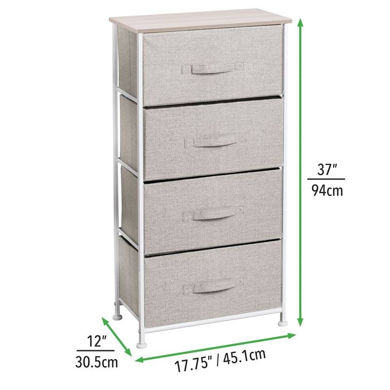mDesign Vertical Dresser Storage Tower with 4 Drawers