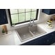 preview thumbnail 5 of 60, Karran 33" Top Mount Large/Small Bowl Quartz Kitchen Sink Kit - 33" x 22" x 9"