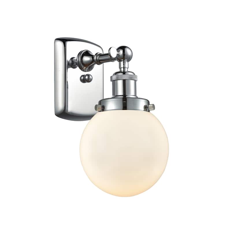 Innovations Lighting Beacon 6" Wide Bathroom Sconce - Polished Chrome / Matte White