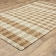 preview thumbnail 10 of 8, Thalia Scandinavian Textured Stripes Beige/ Rust PET Yarn Area Rug
