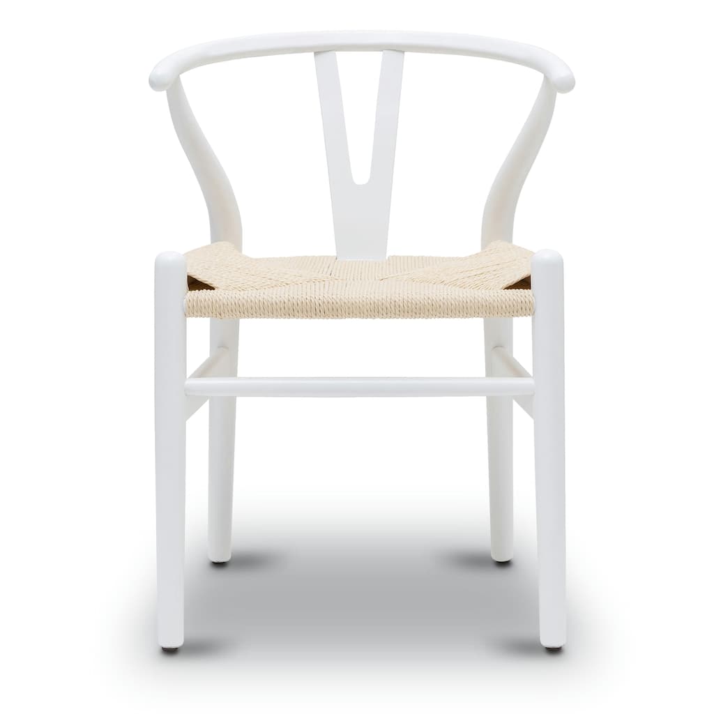 Poly and Bark Weave Chair - Solid Wood Frame (White)