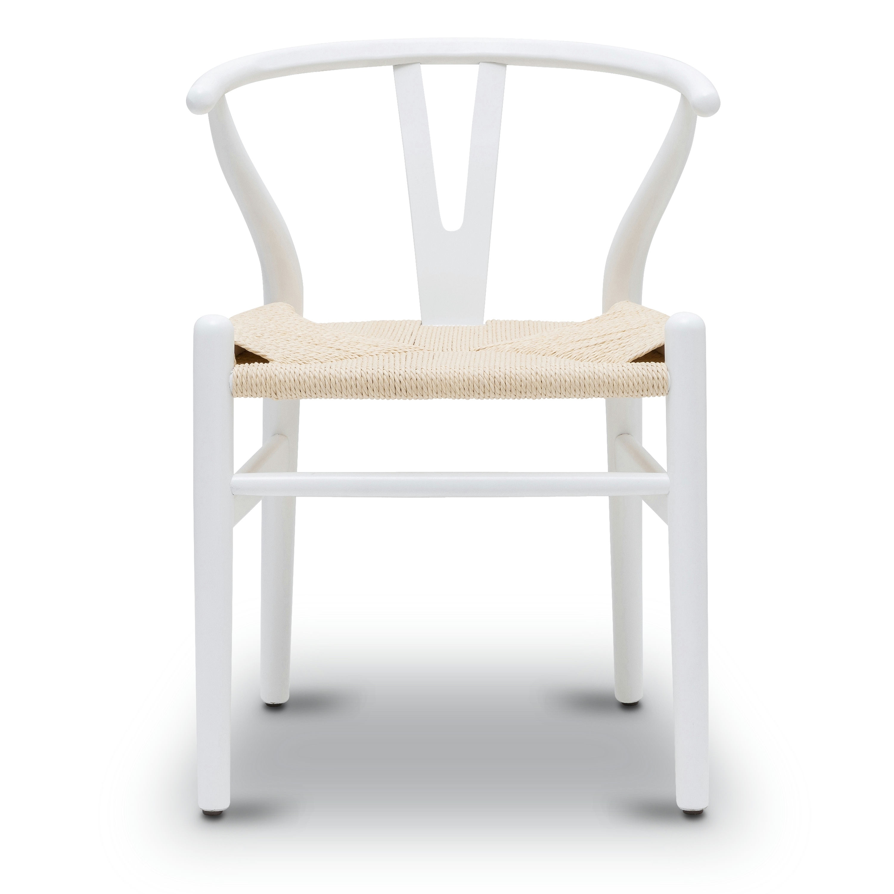 Poly and bark top weave chair white