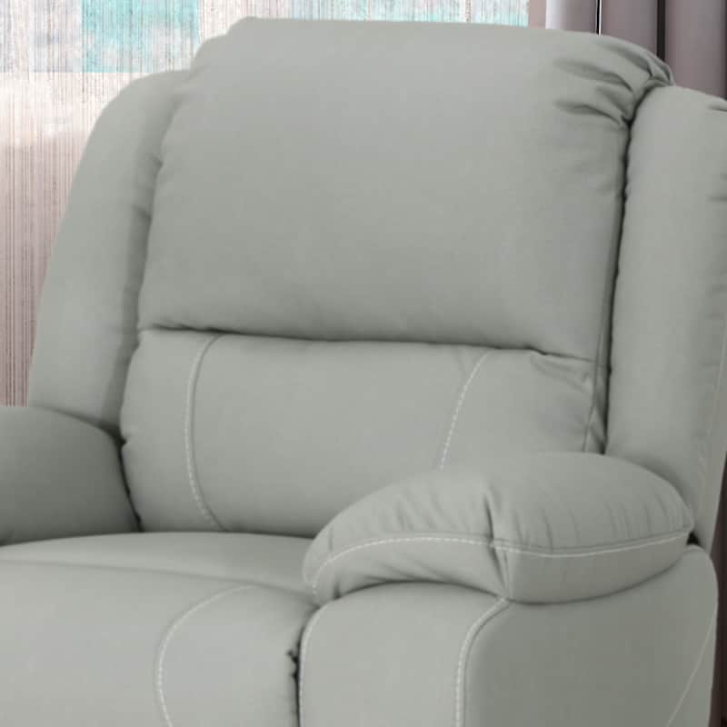 Living Room Swivel Manual Recliner 39" Wide Faux Leather Upholstered Recliner Chair with Metal Base for Bedroom, Office