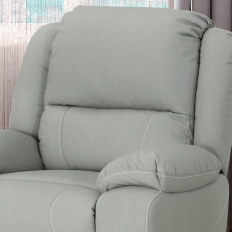 Roomfitters 39" Wide Faux Leather Manual Swivel Standard Recliner, Comfortable Lounge Chair for Living Room