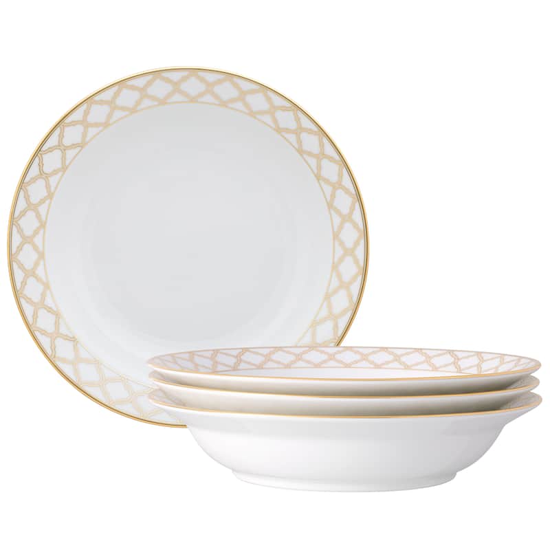 Eternal Palace Set of 4 Rim Dinner Bowls, 10", 25 oz. - 4 Piece - Gold
