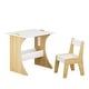 preview thumbnail 1 of 5, Kids Table Set with One Chair, Multifunctional Wooden Children Study Table White