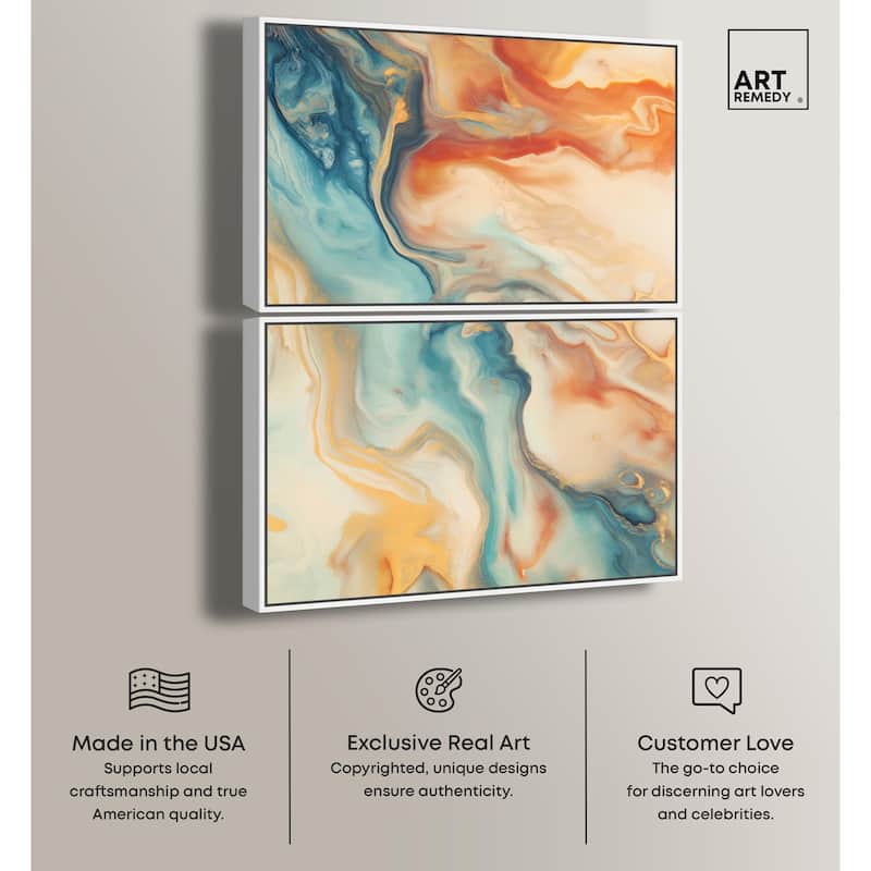 Marbled Sunrise II Canvas Set of 2 by Art Remedy