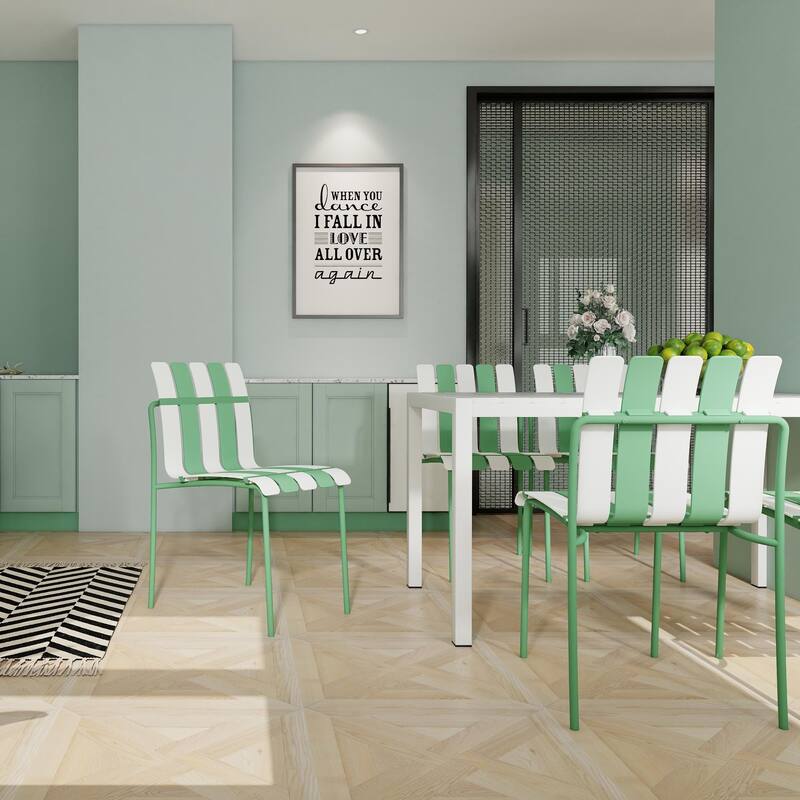 Indoor/Outdoor PP Plastic Seating - Haze Green,White