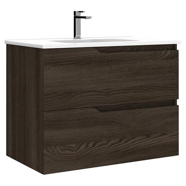 WS Bath Collections Menta C80 Menta 32" Wall Mounted Single Basin - Wenge - Wood Finish
