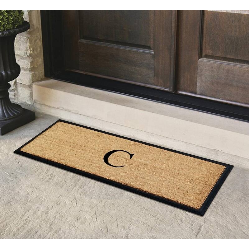 A1HC Rubber/Coir Molded Monogrammed Double Doormat 18"x48"