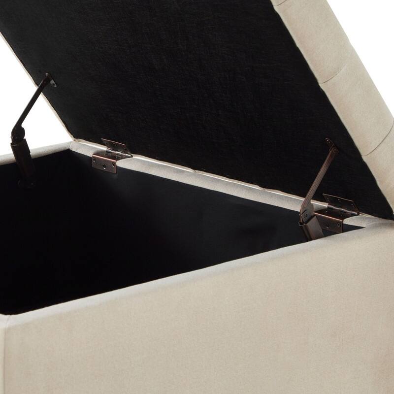 Large Square Storage Ottoman with Wooden Legs
