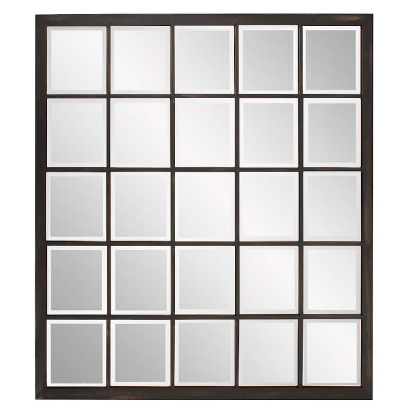 Allan Andrews Metal Framed Beveled Superior Wall Mirror - Black/Brown