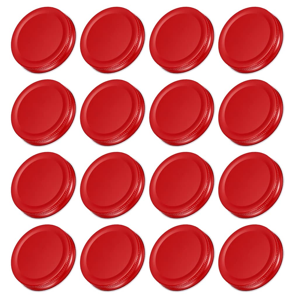 16Pcs Regular/Wide Mouth Tin Plate Mason Jar Lids for Canning Jars
