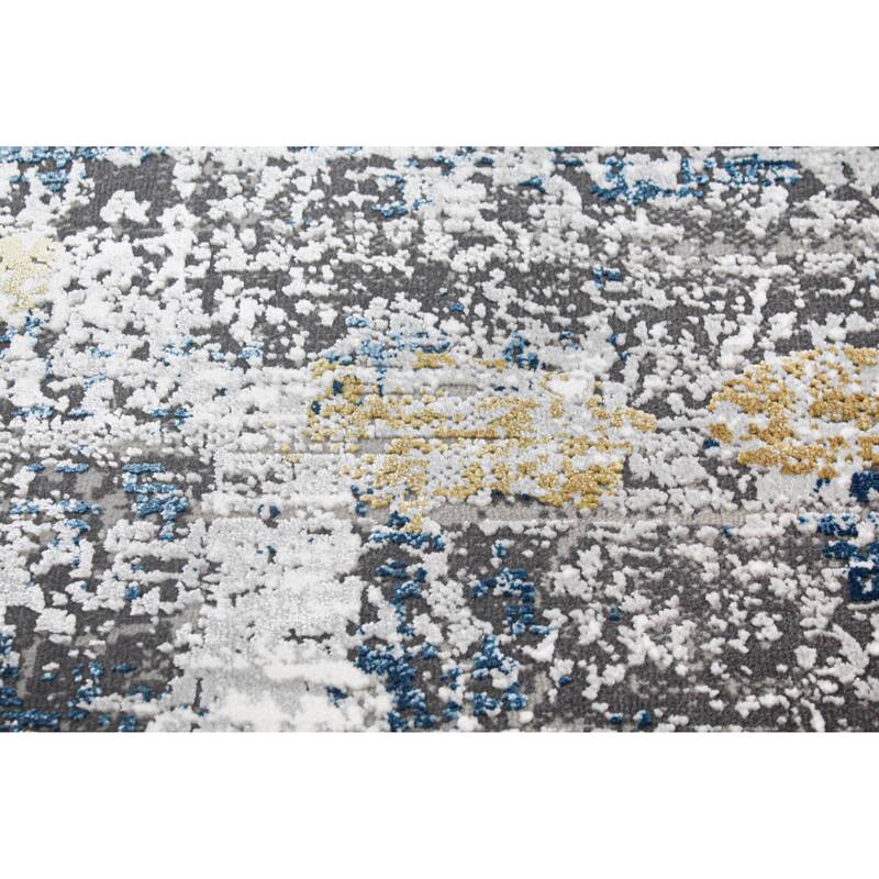 Bashian Grettel Ivory/Blue Contemporary Area Rug