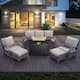 Option Brown Rattan - Beige Cushion