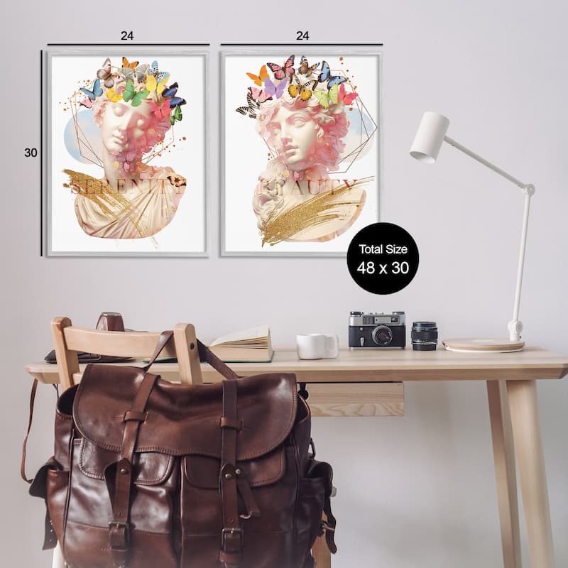 Stupell Serenity & Beauty Glam Collages Framed Giclee Art Design By Susan Arnot (Set of 2)