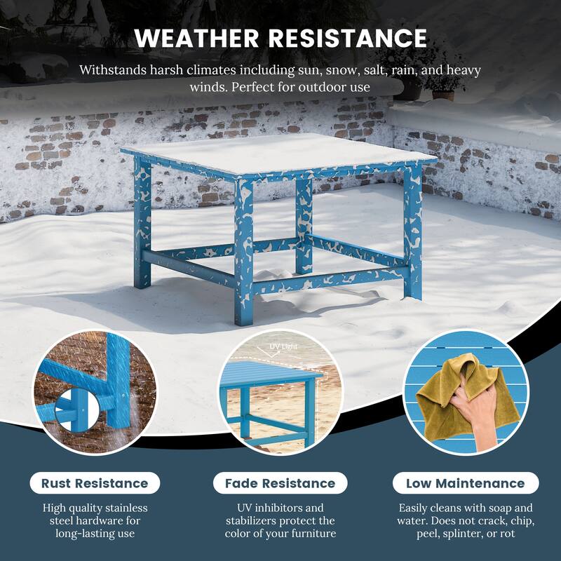 Laguna Outdoor Poly Adirondack 31" Square Coffee Table