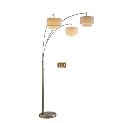 Lumiere Ill 83" Double Shade Led Arched Floor Lamp - 83