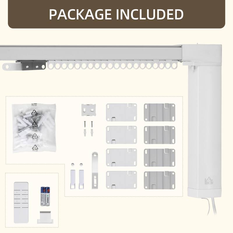 Smart Curtains System, Automatic Curtain Opener with Adjustable Tracks Rod (up to 180 in) On