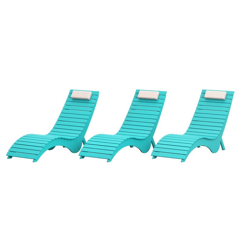 HDPS Water-Resistance Outdoor Chaise Lounges for Use in the Pool, Patio, Garden