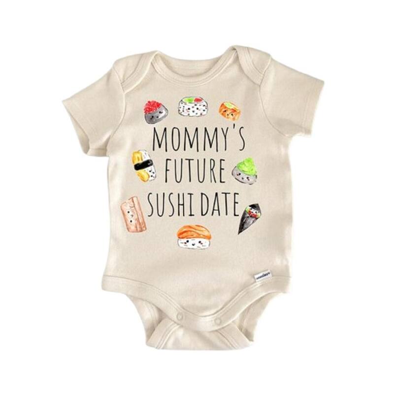 Sushi Foodie Food - Baby Boy Girl Clothes Infant Bodysuit Funny Cute Newborn - Pink - 0-3M