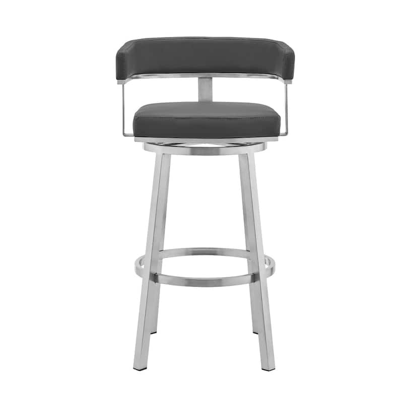 26 Inch Modern Swivel Counter Stool Arm Chair - 34 H x 22 W x 20 L Inches