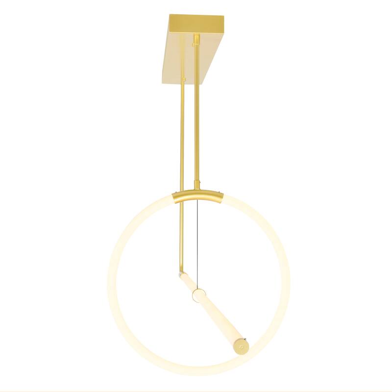 Hoops 2 Light LED Chandelier With Satin Gold Finish - Satin Gold