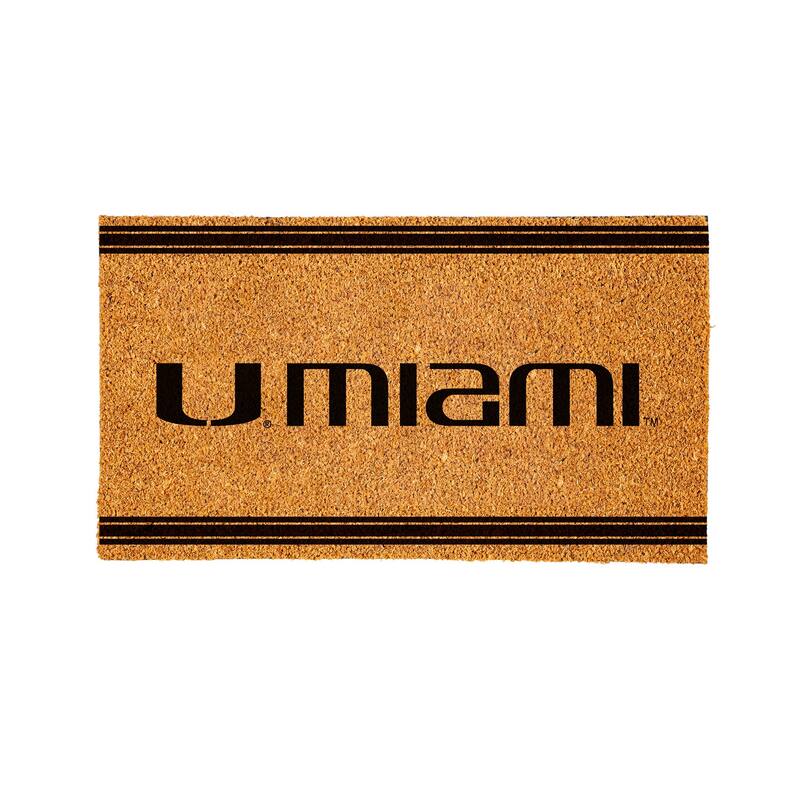 University of Miami PVC Door Mat - Black
