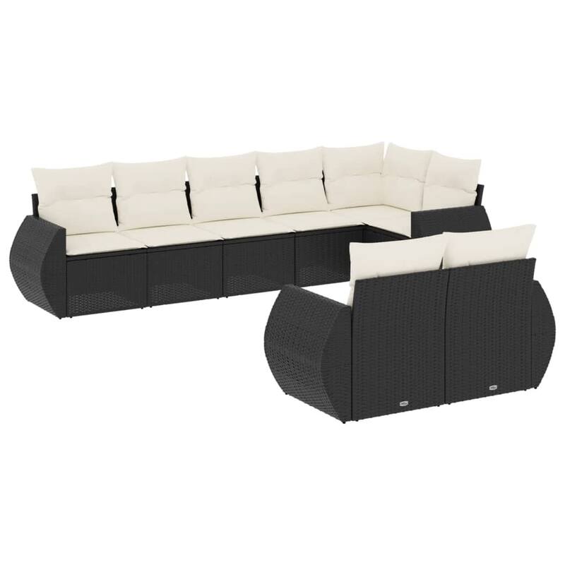 vidaXL Patio Sofa Set with Cushions Outdoor Conversation Furniture Poly Rattan