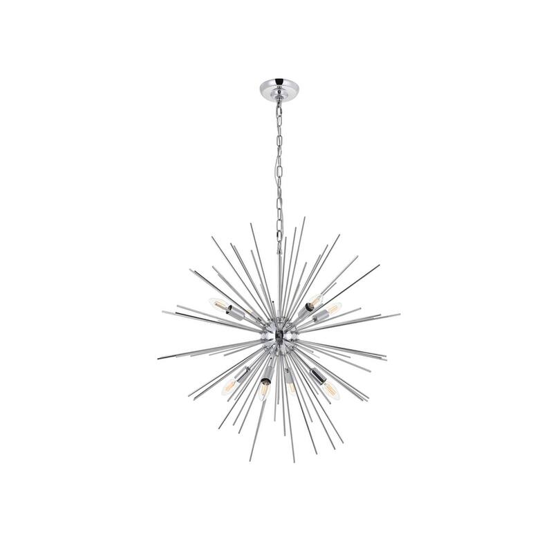 Timber 8 light Chrome Pendant