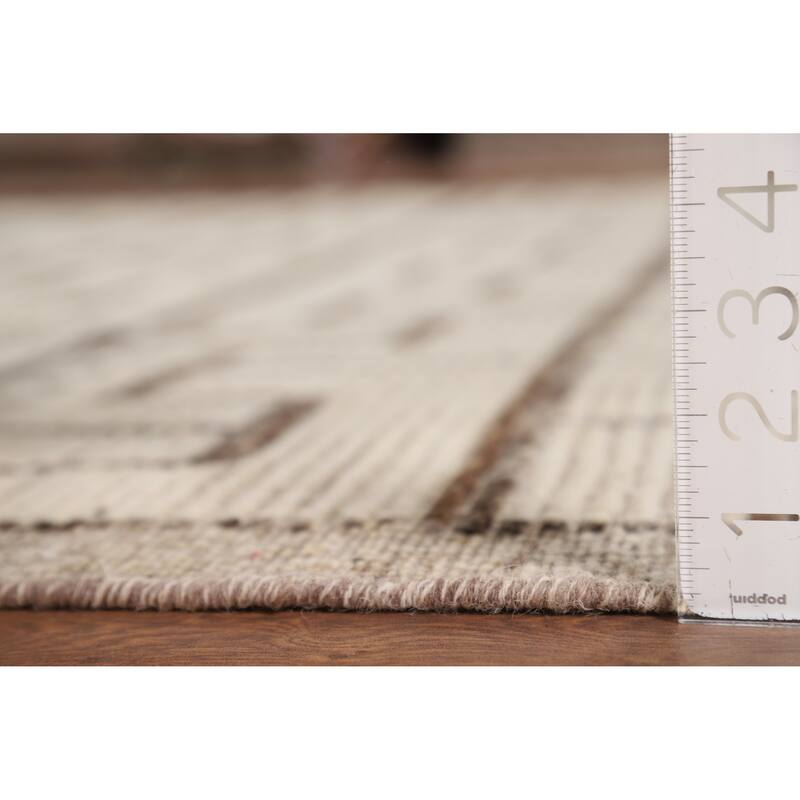 All-Over Moroccan Modern Area Rug Hand-Knotted Wool Carpet - 8'0" x 12'1"